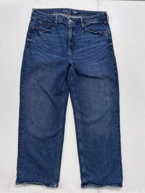 Old Navy Sky Hi Extra High Rise Wide Leg Denim Blue Jeans 14 Woman’s Size 14